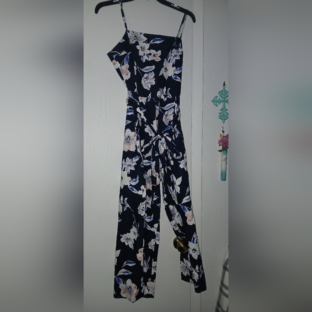 Banana Republic Navy Floral Jumpsuit